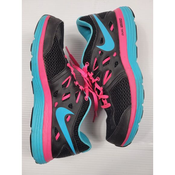 Nike Dual Fusionlite Black Pink Neon Running Shoes 599560-004 Women’s Size 8 - Picture 4 of 9